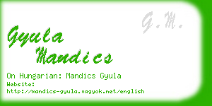 gyula mandics business card